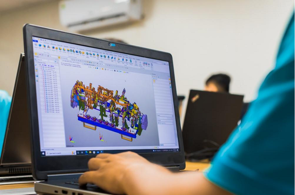 VNAS工程师使用ag8ag8集团3D处理自动焊接夹具的模型
